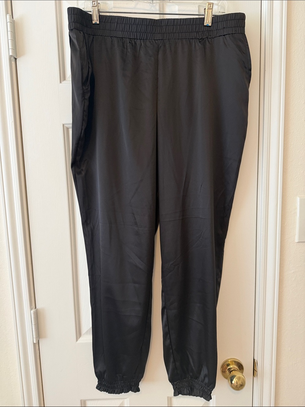 New York & Company Black Elastic Waist Track Joggers